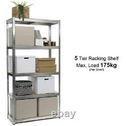 Étagère à 5 niveaux, étagère de garage robuste, étagères de rangement 180x90x40cm