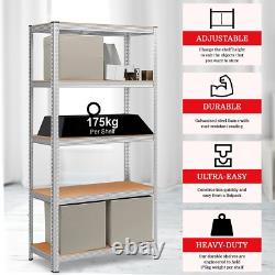 Étagère à 5 niveaux, étagère de rangement lourde, unité de stockage pour garage 180x90x40cm