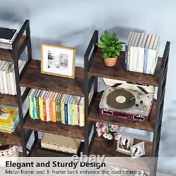Étagère à livres rustique Tribesigns 4 niveaux avec étagères de rangement robustes