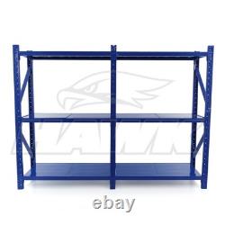 Étagère d'atelier en acier de 2 m de haut, kit de rangement robuste de 300 x 60 cm, 6 étagères, capacité de 300 kg.