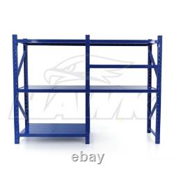 Étagère d'atelier en acier de 2 m de haut, kit de rangement robuste de 300 x 60 cm, 6 étagères, capacité de 300 kg.