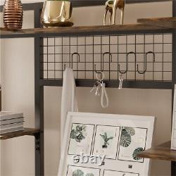 Étagère de cuisine à 5 étages pour les boulangers, rustique, avec armoire de rangement, organisateur et unité d'étagères.