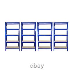 Étagère de garage 4 x étagères Étagère Étagère Rayonnage sans boulon Étagère de stockage robuste 75cm