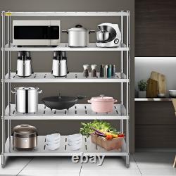 Étagère de garage VEVOR étagères robustes 5 niveaux 59,1x17,7x70,9 en acier inoxydable