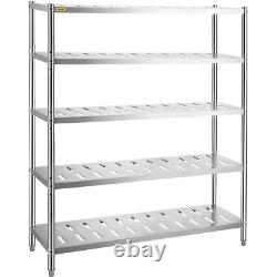 Étagère de garage VEVOR étagères robustes 5 niveaux 59,1x17,7x70,9 en acier inoxydable