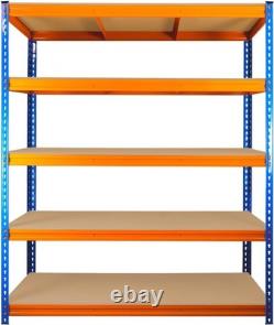 Étagère de garage à 4 niveaux, rayonnage robuste sans boulons, unité en acier.