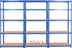 Étagère de garage en acier robuste 5 niveaux 1000kg bleue 179x90x45cm de rangement