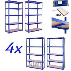 Étagère de garage en métal à 5 niveaux 4x 1,8 m, rangement robuste, bleu, UKed