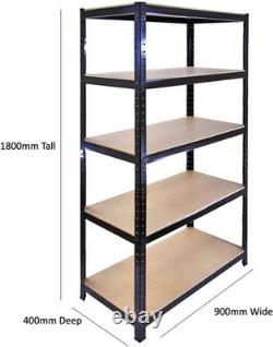 Étagère de garage polyvalente sans boulons 5 niveaux en métal robuste 1800x900x400