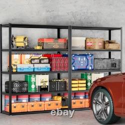 Étagère de garage robuste, rack de stockage en métal extra large, 5 niveaux, supporte jusqu'à
