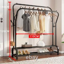 Étagère de présentation avec porte-vêtements en métal lourd à double rail Royaume-Uni