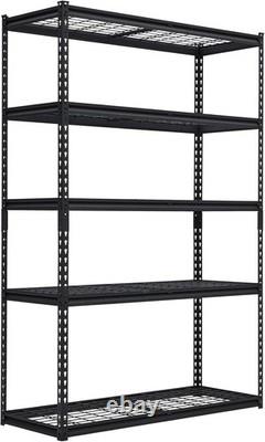 Étagère de rangement à 5 niveaux pour garage, étagères de stockage robustes 48 x 18 x 72