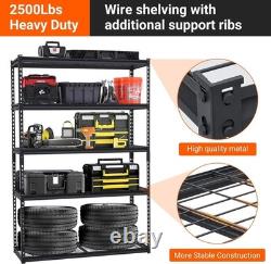 Étagère de rangement à 5 niveaux pour garage, étagères de stockage robustes 48 x 18 x 72