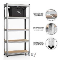 Étagère de rangement à 5 niveaux robuste pour garage, unité de rayonnage de stockage 150x70x30cm