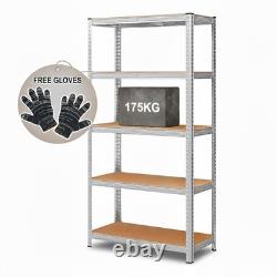 Étagère de rangement à 5 niveaux robuste pour garage, unité de rayonnage de stockage 150x70x30cm