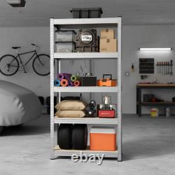 Étagère de rangement à 5 niveaux robuste pour garage, unité de rayonnage de stockage 150x70x30cm