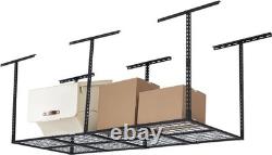 Étagère de rangement au plafond de garage robuste 96x36in, étagères en acier réglables 600LBS