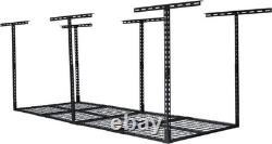 Étagère de rangement au plafond de garage robuste 96x36in, étagères en acier réglables 600LBS