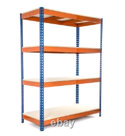 Étagère de rangement en acier à 4 niveaux pour garage, capacité lourde, 2200 mm H x 1500 mm L, 400 KG UDL