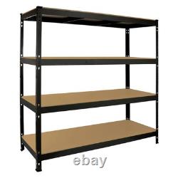 Étagère de rangement en acier sans boulons de 4 niveaux pour garage et entrepôt à usage intensif