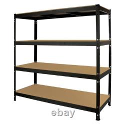 Étagère de rangement en acier sans boulons de 4 niveaux pour garage et entrepôt à usage intensif