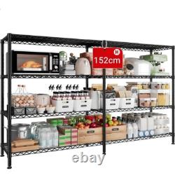 Étagère de rangement en métal robuste 5/4 avec étagères en fil pour cuisine, bureau, garage