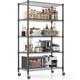 &Eacute;tag&egrave;re De Rangement En M&eacute;tal Robuste &agrave; 5 Niveaux Avec Roulettes Pour Cuisine Ou Garage