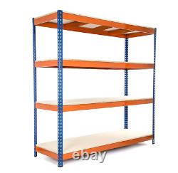 Étagère de rangement pour garage en acier à 4 niveaux robuste 2200mmH x 1800mm L 500KG UDL