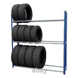 Étagère de rangement pour pneus et roues pour garage d'atelier mécanique, de service lourd, à trois niveaux.