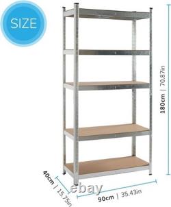 Étagère de rangement robuste à 5 niveaux, capacité de 875 kg, assemblage facile, design compact