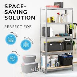 Étagère de rangement robuste à 5 niveaux, capacité de 875 kg, assemblage facile, design compact