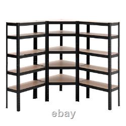 Étagère de rangement robuste en métal avec 1 étagère d'angle pour garage et 2 baies de 700 mm