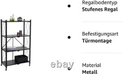 Étagère de stockage en métal pliante à 4 niveaux, robuste, avec roulettes pour la cuisine