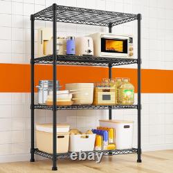 Étagère de stockage en métal robuste à 4 niveaux, Rack 360KG, 90x35x137cm, Noir