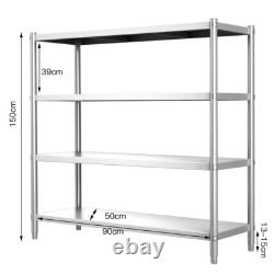 Étagère en acier inoxydable de cuisine commerciale 4/5 niveaux, rack de rangement pour garage, Royaume-Uni