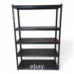 Étagère en acier sans boulons, robuste, revêtue de poudre, rack ajustable à 5 niveaux