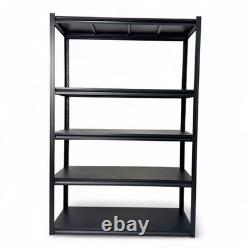 Étagère en acier sans boulons, robuste, revêtue de poudre, rack ajustable à 5 niveaux