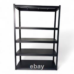 Étagère en acier sans boulons, robuste, revêtue de poudre, rack ajustable à 5 niveaux