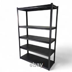 Étagère en acier sans boulons, robuste, revêtue de poudre, rack ajustable à 5 niveaux