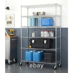 Étagère en fil métallique TRINITY EcoStorage NSF à 6 niveaux, robuste, capacité de 1000 lb, étagère de garage