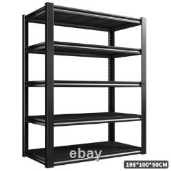 Étagère en métal à 5 niveaux pour rangement, rayonnage, garage, entrepôt, remise - Mise à jour