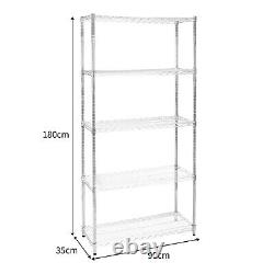 Étagère en métal à 5 niveaux pour rangement - unité de stockage pour cuisine, bureau, garage