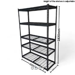 Étagère en métal à fil robuste, rack de rangement réglable à 5 niveaux