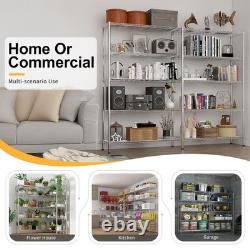 Étagère en métal lourde à 5 niveaux - Rack de stockage à double rangée réglable