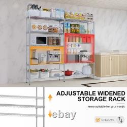 Étagère en métal lourde à 5 niveaux - Rack de stockage à double rangée réglable