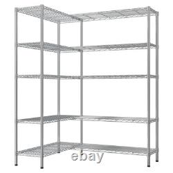 Étagère en métal lourde à 5 niveaux - Rack de stockage à double rangée réglable