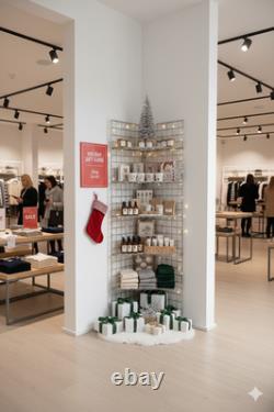 Étagère en treillis métallique en chrome, grille de coin, support d'affichage lourd pour magasin de détail