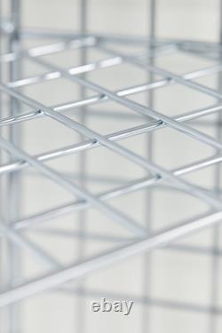 Étagère en treillis métallique en chrome, grille de coin, support d'affichage lourd pour magasin de détail