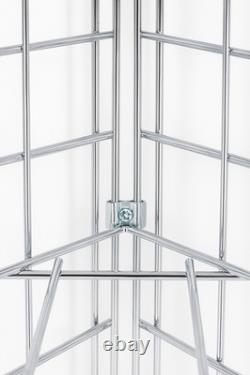 Étagère en treillis métallique en chrome, grille de coin, support d'affichage lourd pour magasin de détail