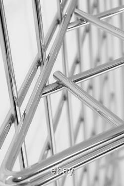 Étagère en treillis métallique en chrome, grille de coin, support d'affichage lourd pour magasin de détail